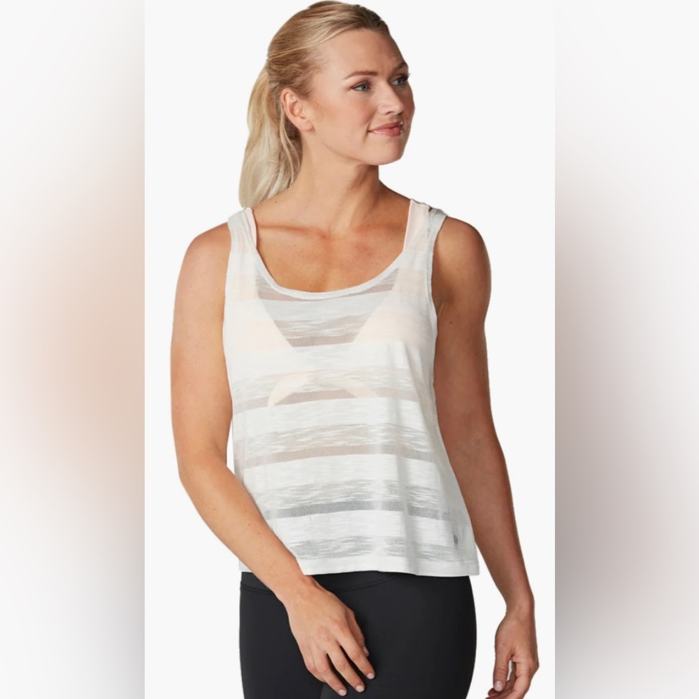 BNWT 🎽Tavi scoop neck yoga tank, salt stripe, M
